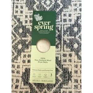 Ever Spring 100% New Zealand Wool Dryer Balls 3- 3” Wool Balls
